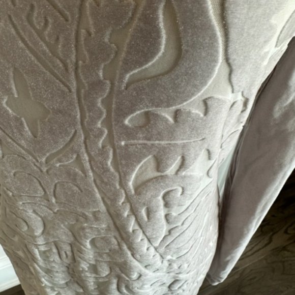 Free People NWT Silver Gray Damask Pattern Velour Dress - Picture 12 of 16